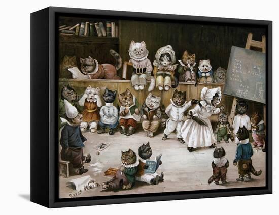 Mrs Tabitha's Cats' Academy, 1895-Louis Wain-Framed Stretched Canvas