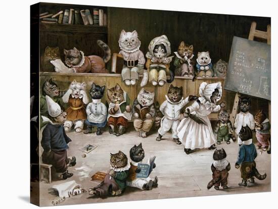 Mrs Tabitha's Cats' Academy, 1895-Louis Wain-Stretched Canvas