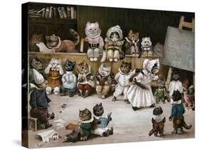 Mrs Tabitha's Cats' Academy, 1895-Louis Wain-Stretched Canvas