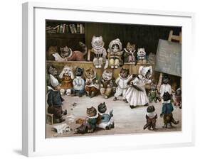 Mrs Tabitha's Cats' Academy, 1895-Louis Wain-Framed Giclee Print