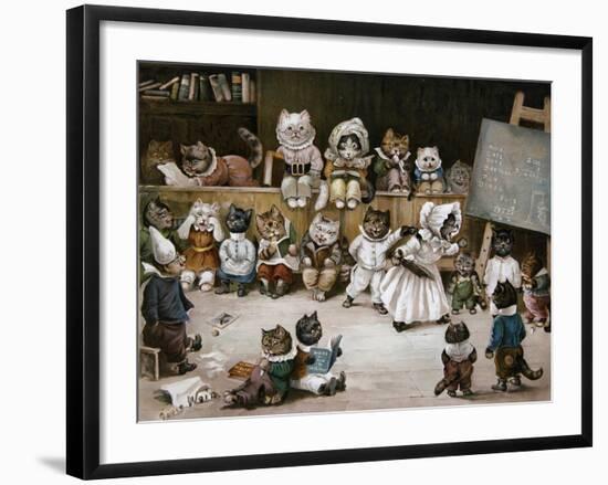 Mrs Tabitha's Cats' Academy, 1895-Louis Wain-Framed Giclee Print