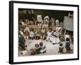 Mrs Tabitha's Cats' Academy, 1895-Louis Wain-Framed Giclee Print