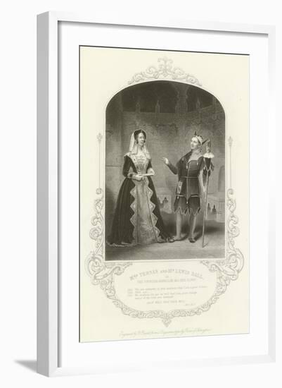 Mrs Ternan and Mr Lewis Ball as the Countess Rousillon and Her Clown-null-Framed Giclee Print