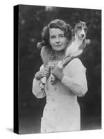 Mrs Tudor-Williams with One of Her Basenjis Kwango of the Congo-Thomas Fall-Stretched Canvas