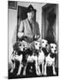 Mrs. William Dupont Jr. Holding Reins of Four Beagles That Belonged to Her Late Husband-Hansel Mieth-Mounted Photographic Print