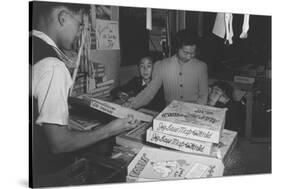Mrs. Yaeko Nakamura and Family Buying Toys with Fred Moriguchi-Ansel Adams-Stretched Canvas