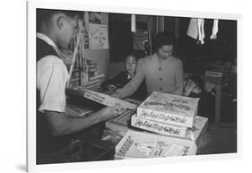 Mrs. Yaeko Nakamura and Family Buying Toys with Fred Moriguchi-Ansel Adams-Framed Art Print