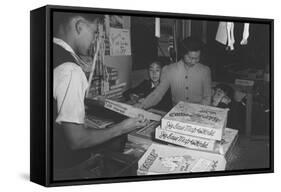 Mrs. Yaeko Nakamura and Family Buying Toys with Fred Moriguchi-Ansel Adams-Framed Stretched Canvas