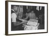 Mrs. Yaeko Nakamura and Family Buying Toys with Fred Moriguchi-Ansel Adams-Framed Art Print