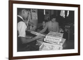 Mrs. Yaeko Nakamura and Family Buying Toys with Fred Moriguchi-Ansel Adams-Framed Premium Giclee Print