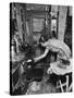 Mrs. Yandle Cooking on Coal Stove, Yacolt Mt, Future Recipients of Electricity from Bonneville Dam-Alfred Eisenstaedt-Stretched Canvas