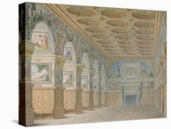 Ms 1014 the Ballroom at Fontainebleau, Plate from an Album-Charles Percier-Stretched Canvas