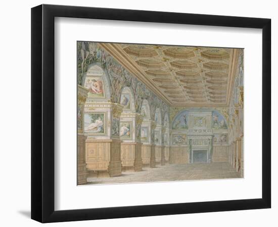 Ms 1014 the Ballroom at Fontainebleau, Plate from an Album-Charles Percier-Framed Giclee Print