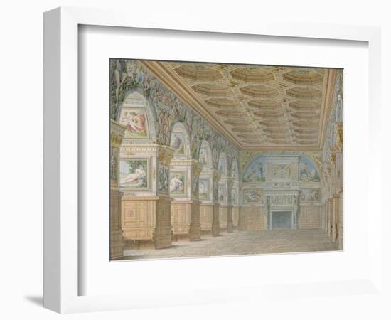 Ms 1014 the Ballroom at Fontainebleau, Plate from an Album-Charles Percier-Framed Giclee Print