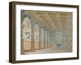 Ms 1014 the Ballroom at Fontainebleau, Plate from an Album-Charles Percier-Framed Giclee Print