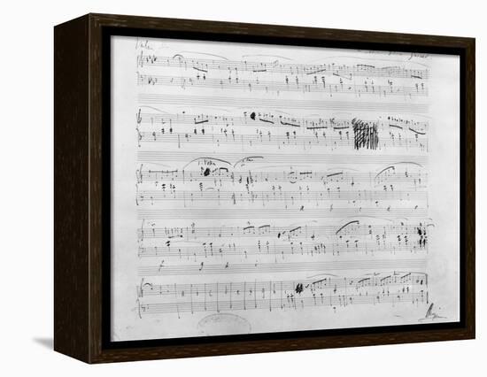 Ms.117, Waltz in F Minor, Opus 70, Number 2, Dedicated to Elise Gavard-Frederic Chopin-Framed Stretched Canvas