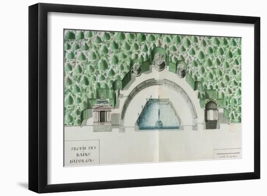 Ms 1307/52 Design for the Baths of Apollo at Versailles-Andre Le Notre-Framed Giclee Print