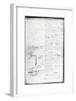 Ms 2108 F.4 Writings on the Conditions for Solving an Equation by Radicals, 1832-Evariste Galois-Framed Giclee Print