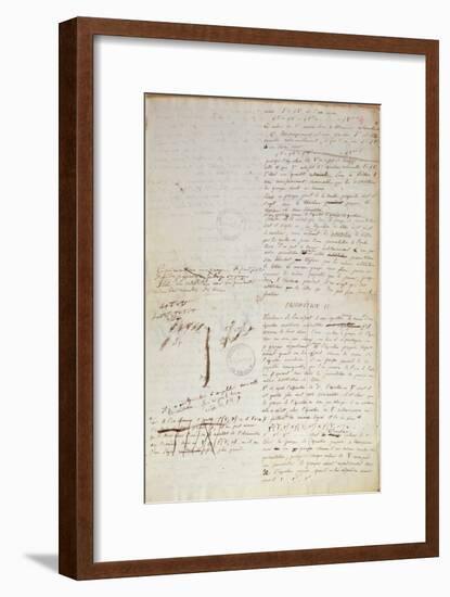 Ms 2108 F.4 Writings on the Conditions for Solving an Equation by Radicals, 1832-Evariste Galois-Framed Giclee Print