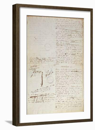 Ms 2108 F.4 Writings on the Conditions for Solving an Equation by Radicals, 1832-Evariste Galois-Framed Giclee Print