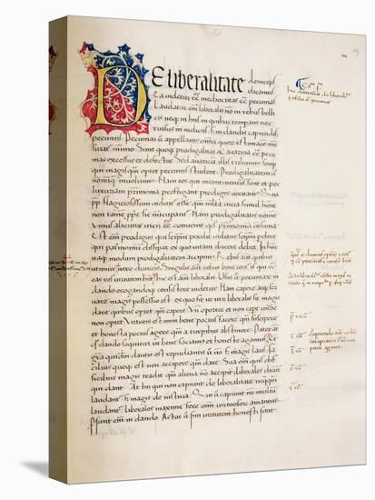 Ms.228, F.29R: Page from Aristotle's 'Nicomachean Ethics and Politics', 1452-John Russell-Stretched Canvas