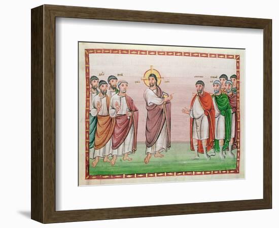 Ms. 24 Jesus and the Captain of Capernaum, from the Codex Egberti, C.980 (Vellum)-Ottonian-Framed Premium Giclee Print