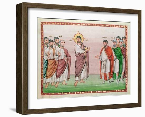 Ms. 24 Jesus and the Captain of Capernaum, from the Codex Egberti, C.980 (Vellum)-Ottonian-Framed Giclee Print