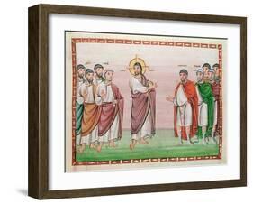 Ms. 24 Jesus and the Captain of Capernaum, from the Codex Egberti, C.980 (Vellum)-Ottonian-Framed Giclee Print