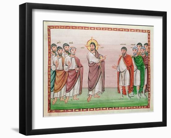 Ms. 24 Jesus and the Captain of Capernaum, from the Codex Egberti, C.980 (Vellum)-Ottonian-Framed Giclee Print