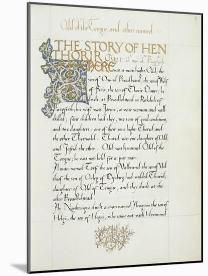 Ms 270* F.1R the Story of Hen Thorir, C.1873-4-William Morris-Mounted Giclee Print