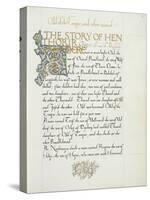 Ms 270* F.1R the Story of Hen Thorir, C.1873-4-William Morris-Stretched Canvas