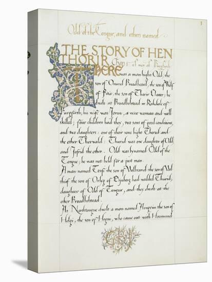 Ms 270* F.1R the Story of Hen Thorir, C.1873-4-William Morris-Stretched Canvas