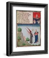 Ms 3045 Fol.94R Lady Philosophy Leads Boethius in Flight into the Sky on the Wings-French School-Framed Giclee Print