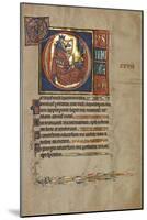 Ms 322 F.28R, Psalm 26, Initial D, David Harping before Saul, Illustration from the 'De Brailes…-William de Brailes-Mounted Giclee Print