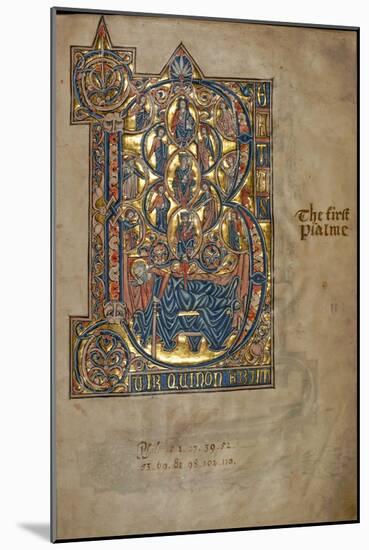 Ms 322 F.7R, Psalm 1, Initial B, Tree of Jesse, Illustration from the 'De Braile Psalter', C.1250-William de Brailes-Mounted Giclee Print