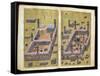 Ms.343.F15V-16R the Mosques at Medina and Mecca, from 'Reasons for Charity', by Mustafa…-null-Framed Stretched Canvas