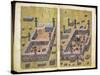 Ms.343.F15V-16R the Mosques at Medina and Mecca, from 'Reasons for Charity', by Mustafa…-null-Stretched Canvas