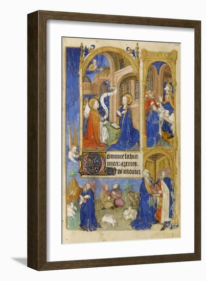 Ms 39-1950 F.26R the Annunciation and Annunciation to the Shepherds, 1464-null-Framed Giclee Print