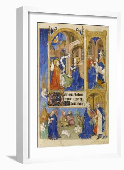 Ms 39-1950 F.26R the Annunciation and Annunciation to the Shepherds, 1464-null-Framed Giclee Print