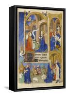 Ms 39-1950 F.26R the Annunciation and Annunciation to the Shepherds, 1464-null-Framed Stretched Canvas