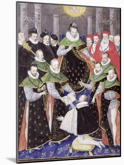 Ms 408/1574 Henri III (1551-89) at the First Chapter of the Holy Spirit-French School-Mounted Giclee Print