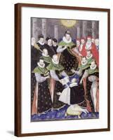 Ms 408/1574 Henri III (1551-89) at the First Chapter of the Holy Spirit-French School-Framed Giclee Print