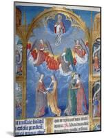 Ms 412 the Trinity Surrounded by Three Angels and Below Them Personifications of Mercy and Truth-Jean Fouquet-Mounted Giclee Print