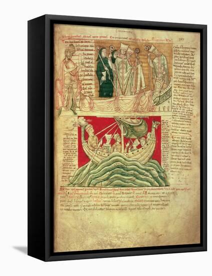 Ms Ccc 157 P.383 the Visions Dreamt by King Henry I in Normandy in 1130, from the Worcester…-null-Framed Stretched Canvas