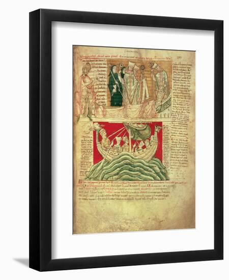 Ms Ccc 157 P.383 the Visions Dreamt by King Henry I in Normandy in 1130, from the Worcester…-null-Framed Premium Giclee Print