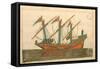 Ms. Cicogna 1971, Miniature from the 'Memorie Turchesche' Depicting a Turkish Galley-Venetian-Framed Stretched Canvas
