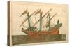 Ms. Cicogna 1971, Miniature from the 'Memorie Turchesche' Depicting a Turkish Galley-Venetian-Stretched Canvas