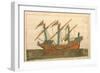 Ms. Cicogna 1971, Miniature from the 'Memorie Turchesche' Depicting a Turkish Galley-Venetian-Framed Giclee Print