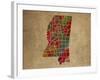 MS Colorful Counties-Red Atlas Designs-Framed Giclee Print