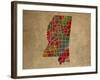 MS Colorful Counties-Red Atlas Designs-Framed Giclee Print